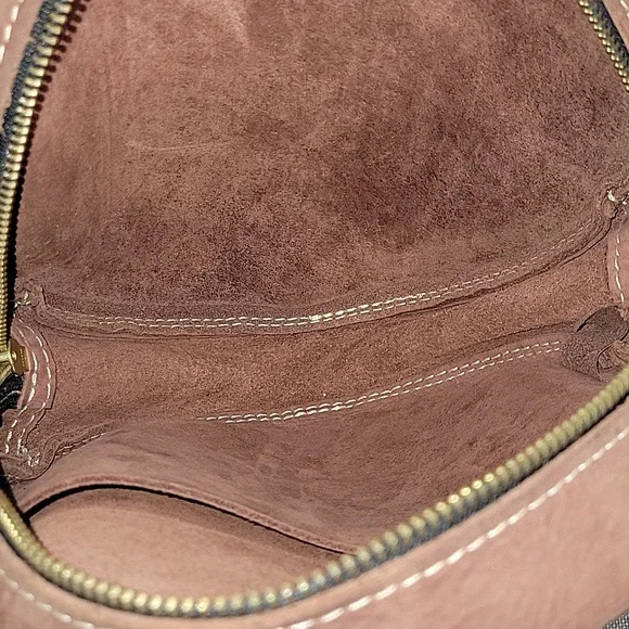 Portland Leather Round Brown Leather Crossbody Shoulder Bag - Picture 9 of 12